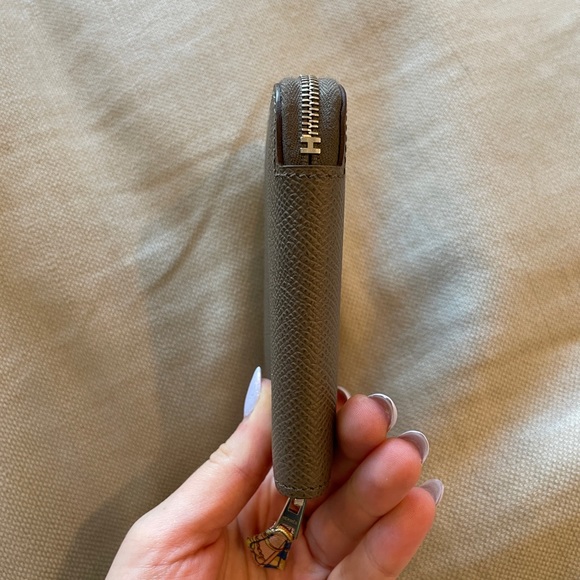 🧡HERMES🧡Epsom Silk'in Compact Zip Around Wallet - Picture 5 of 14